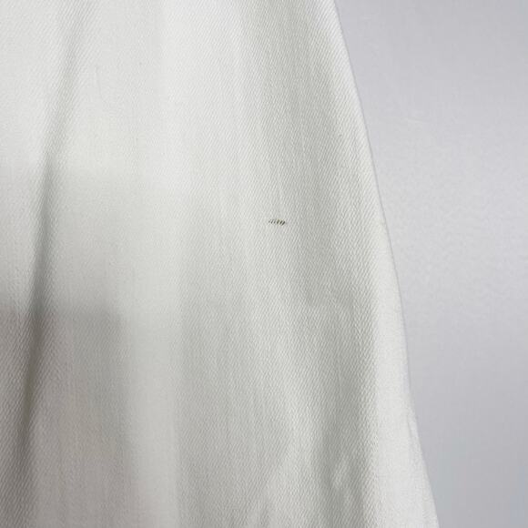 J Crew 4 White Denim Shift Dress Crew Neck Sleeveless Pockets Cotton Keyhole - Picture 8 of 13